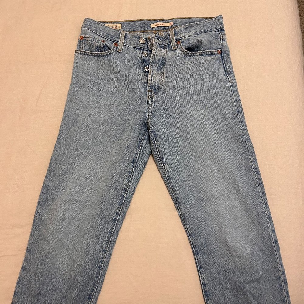 Levi's Light Blue Wedgie Straight Button Down Jeans